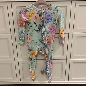 Posh Peanut Floral Footie in Pastel Hues